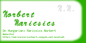 norbert maricsics business card